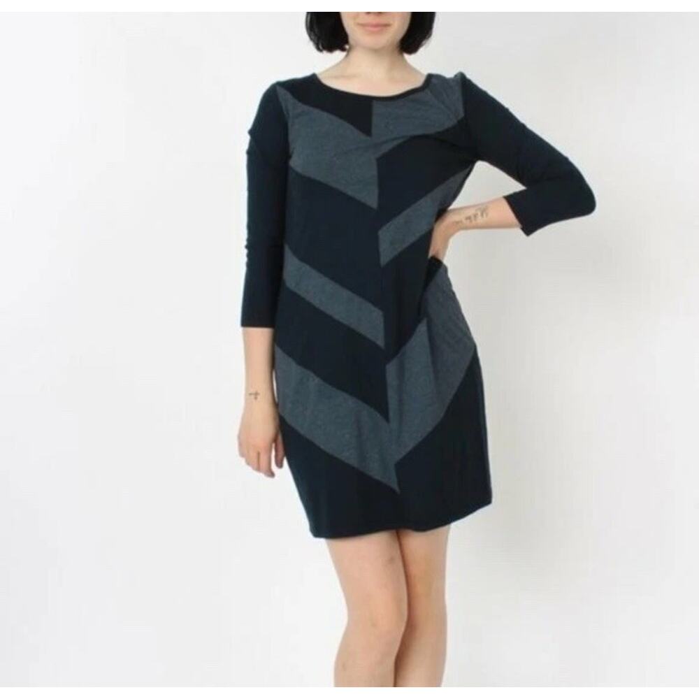 Prairie Underground Diversion Striped Casual Dress Artsy Minimalist Size Medium